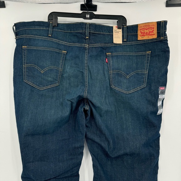 Levi's 541 Men's 54x32 Athletic Taper Fit Stretch Jeans Blue Dark Wash NWT - Picture 4 of 10